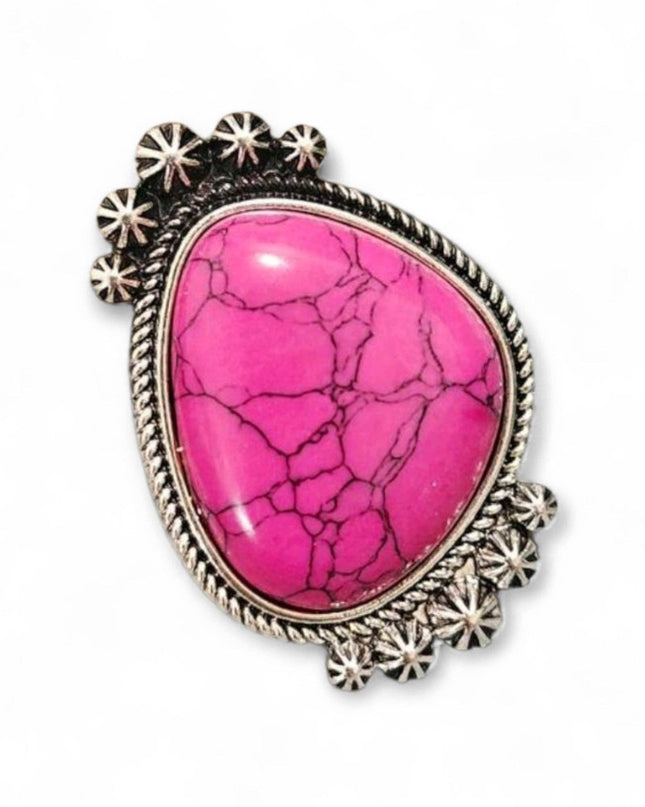 Let's Make A Statement Stretch One Size Fashion Crackle Stone Ring