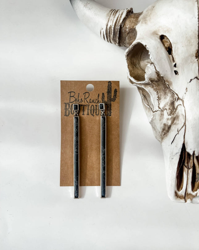 Western Bar Stone Earrings -  Earring Statement Earrings