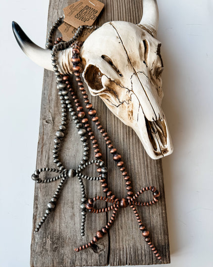 Western Navajo Bead Coquette Bow Necklace