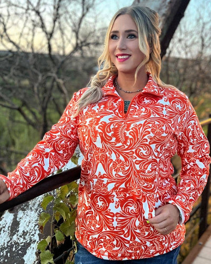 Tailgate Party Pullover Orange & White