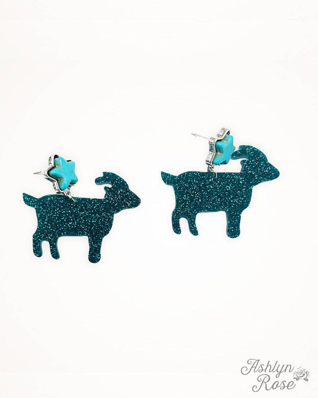 Acrylic Lamb Drop Earrings in Turquoise