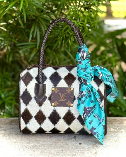 Upcycled LV Cowhide Leather Speedy Bag Western Rodeo 