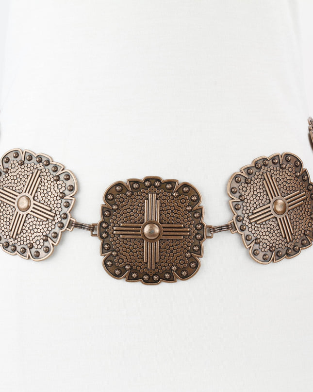 Women’s Medallion Chain Belt with Cross Design ABB MLT 1010