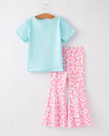 Girls Western Cow Leopard Print Cow Six-Piece Set