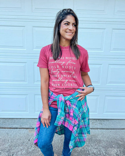 CHRISTMAS LIST TEE (CRIMSON)