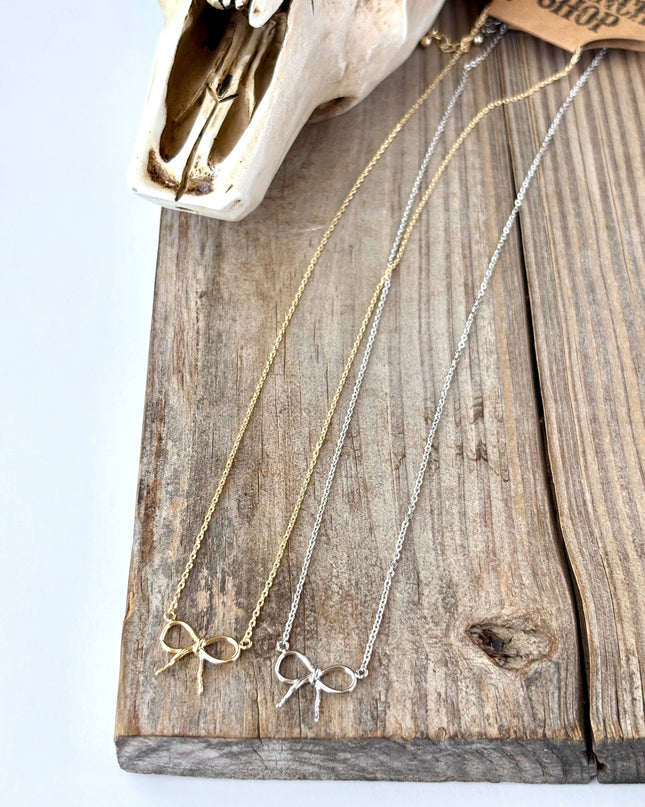 Western Dainty Coquette Bow Necklace