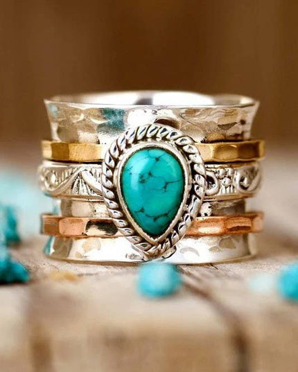 Teardrop Natural Stone Ring | 40R116