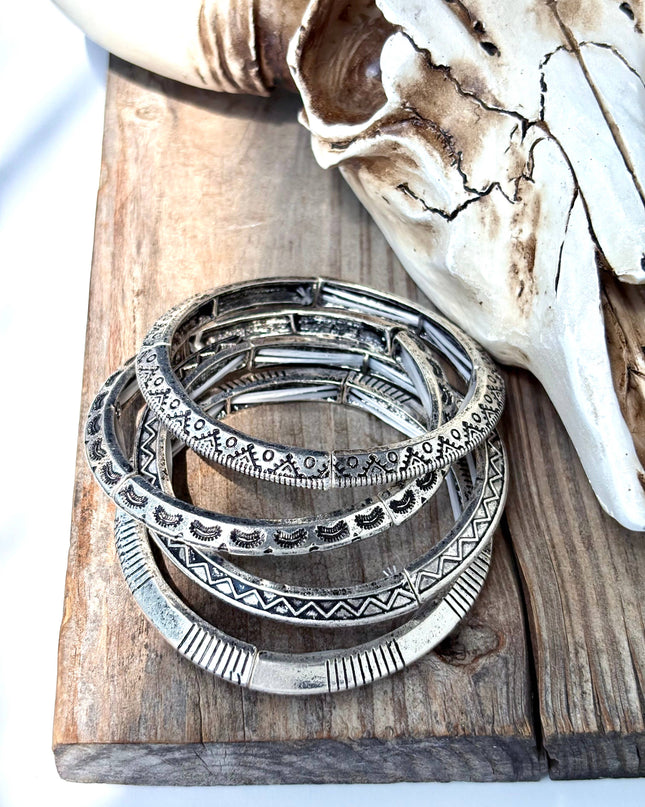 Western Style Aztec Pattern Stretch Bracelet