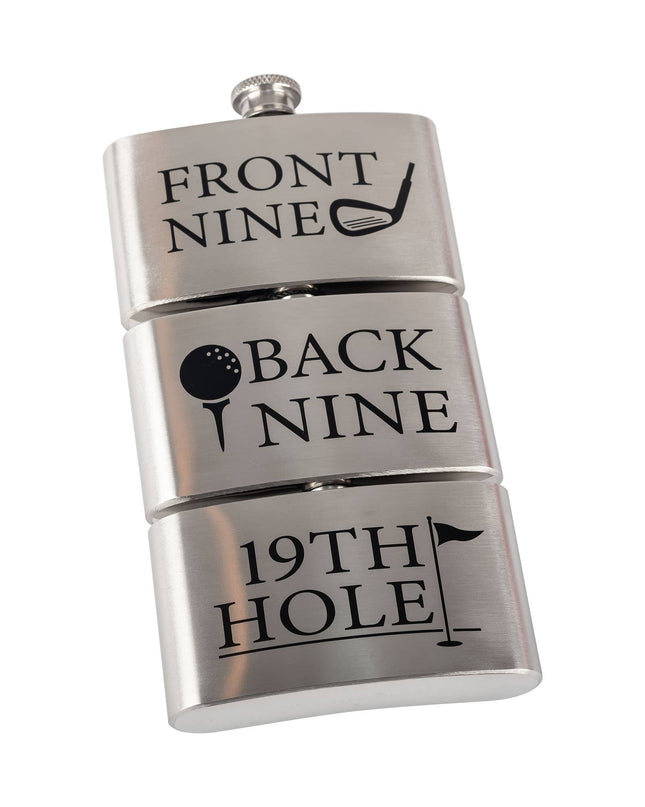 19th Hole Golfer's Flask | 3-Reservoir Golf Hip Flask