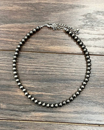 738021 , 16" Handmade 8mm Polish Navajo Necklace