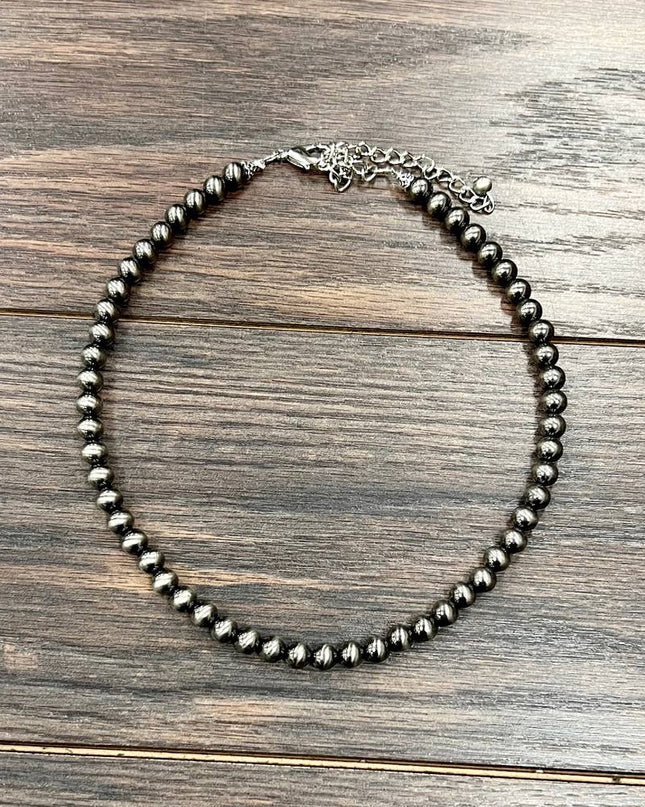 738021 , 16" Handmade 8mm Polish Navajo Necklace