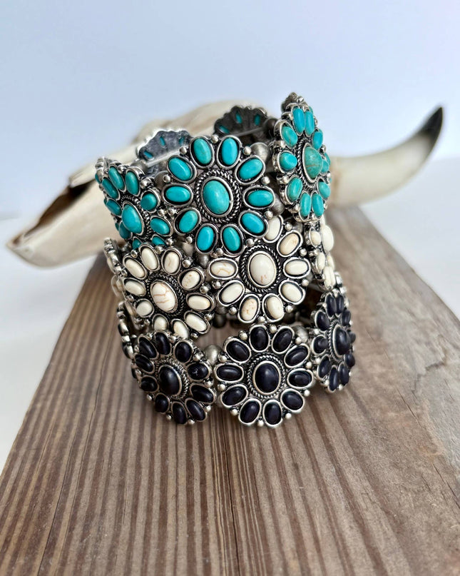 Western Concho Stone Stretch Bracelet