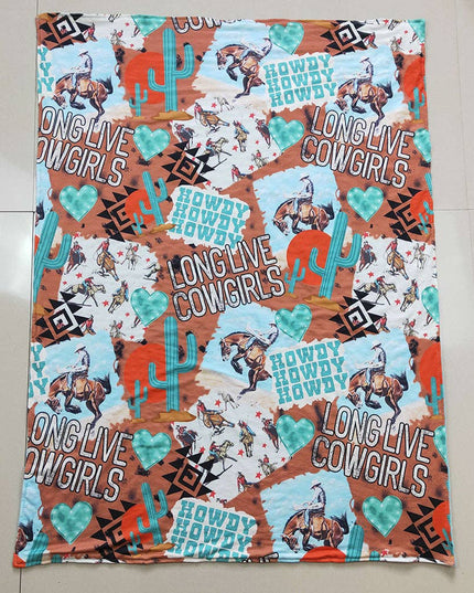 Baby Kids Western Cowboy cactus blankets