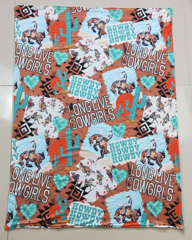 Baby Kids Western Cowboy cactus blankets