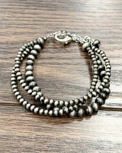 711220, Handmade Navajo Bead Adjustable Bracelet