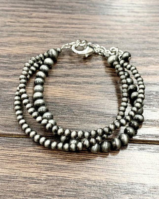 711220, Handmade Navajo Bead Adjustable Bracelet
