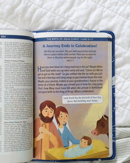 The Kids' Bedtime Devotional Bible: NLV [Cobalt Cosmos]