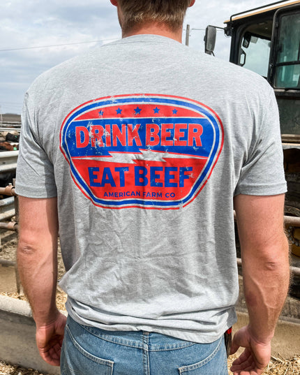 Western Graphic Drink Beer, Eat Beef' Tee