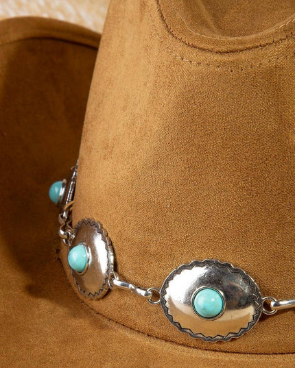 Turquoise Western Concho Chain Cowboy Hat