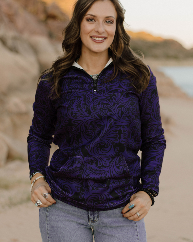 Tailgate Party Pullover Purple & Black