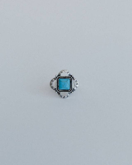 Whimsical Square Ring - Turquoise