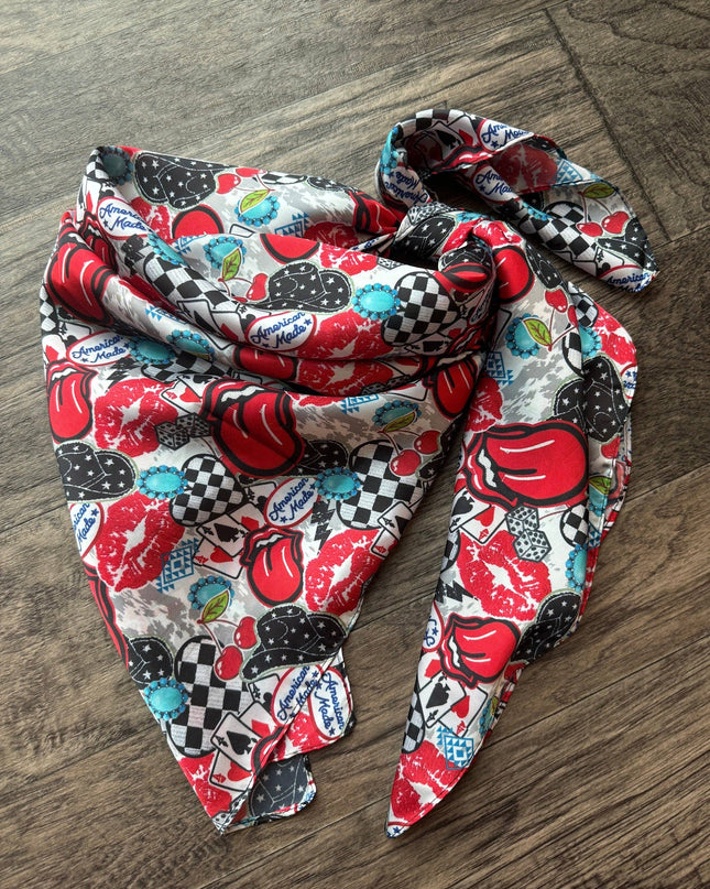 Wild Rag “American Made” truck hat patch style Cowboy Western Neck Scarf Bandanna by Double B Wild Rags