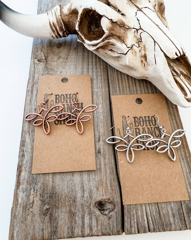 Western Boot Stitch Dangle Earrings