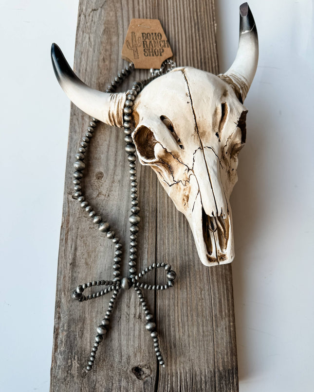 Western Navajo Bead Coquette Bow Necklace