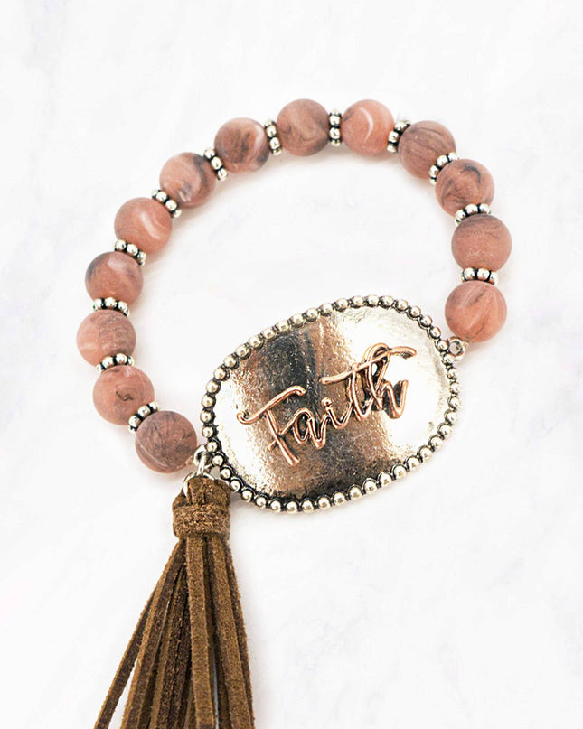 Faith Bead Stretch Bracelet