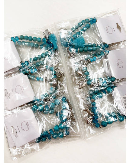 Western Boho Mix Charms Turquoise Theme Bracelets