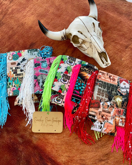 Western Graphic Slim & Regular Fringe Koozie